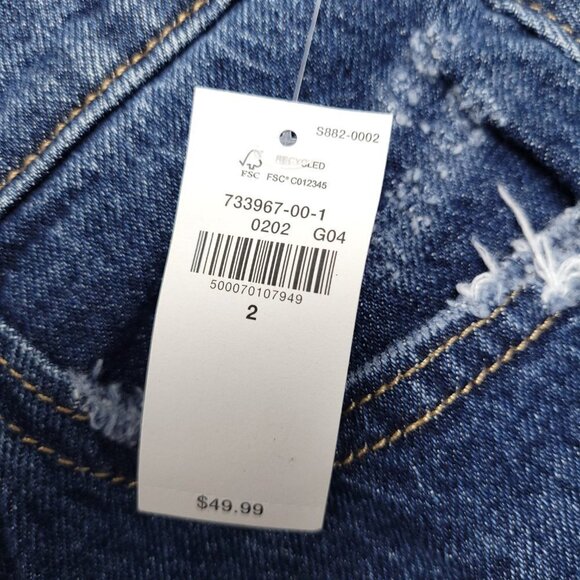 NWT Old Navy Womens Distressed Mid Rise Button Fly Jeans Size 2 Slouchy - Picture 10 of 10